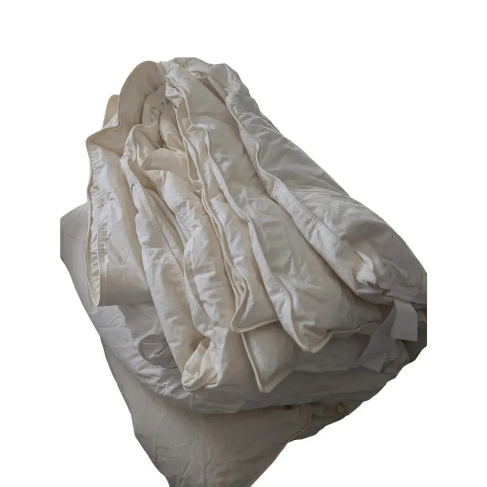 LUXE 100% WHITE GOOSE DOWN, CREAM COMFORTER! SUPER PUFFY & COMFY! SIZE FULL
